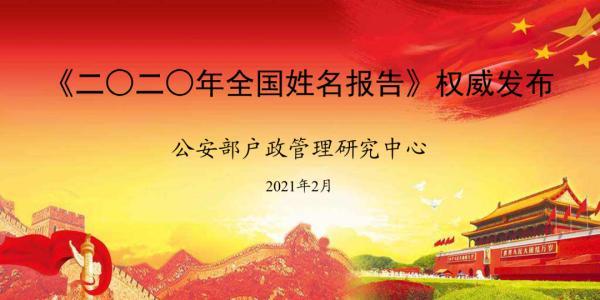 公安部发布2020年全国姓名报告，你的名字上榜了吗？