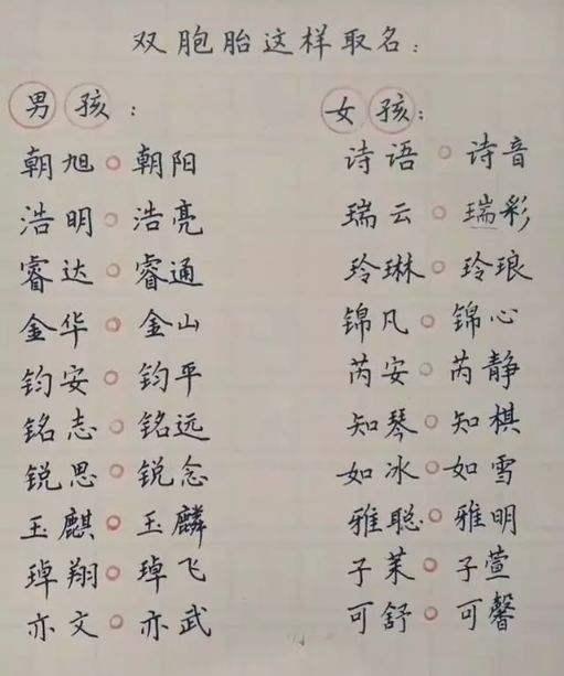 爸爸姓“付”，给双胞胎起的这对名字，老师上课点名从来不敢叫