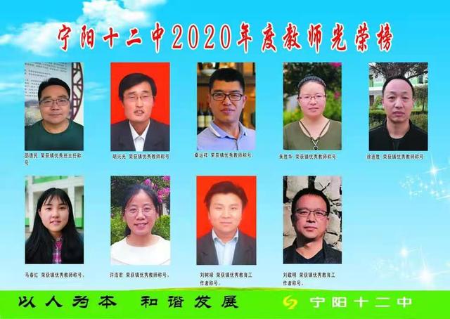 龙腾汶河笑，鹤唳九皋鸣——喜看2020年宁阳十二中教师光荣榜