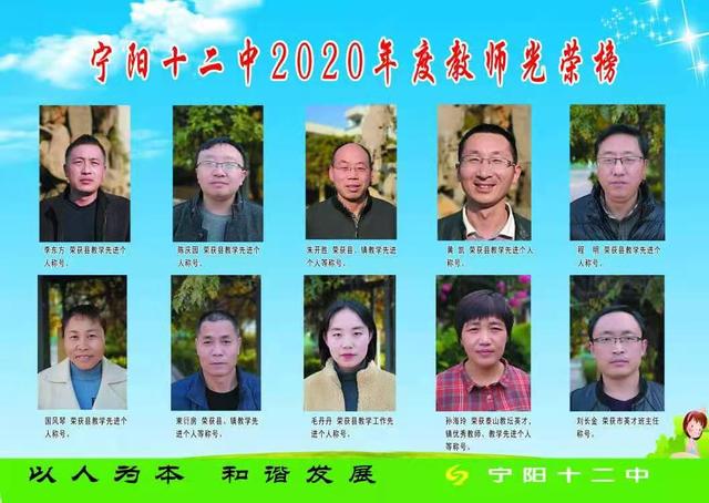 龙腾汶河笑，鹤唳九皋鸣——喜看2020年宁阳十二中教师光荣榜