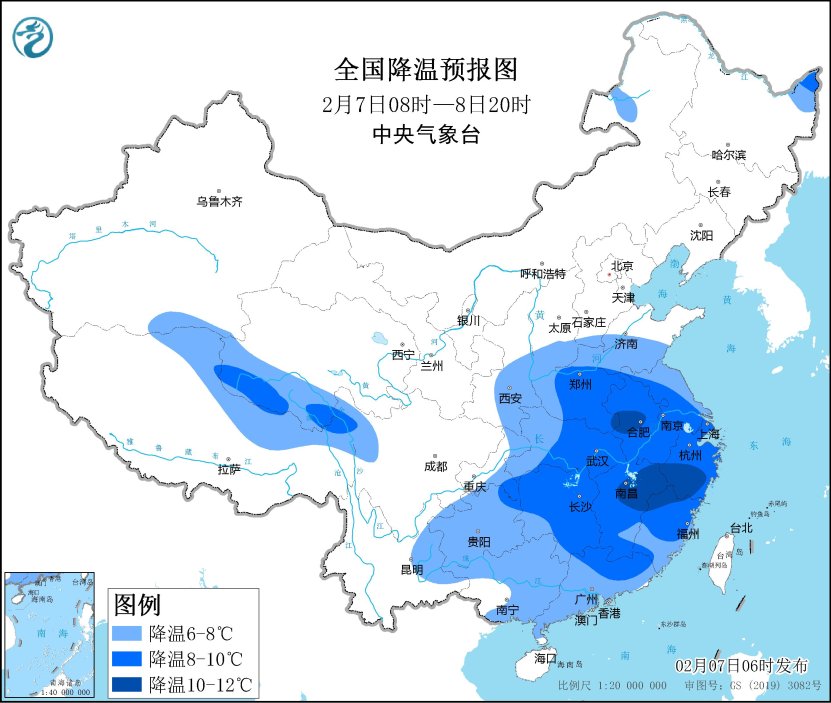 寒潮影响我国中东部地区 贵州等地有雨雪天气