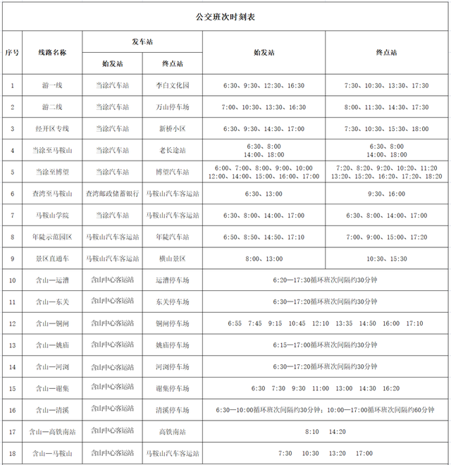 最新班次时刻表公布，景区直通车今天恢复