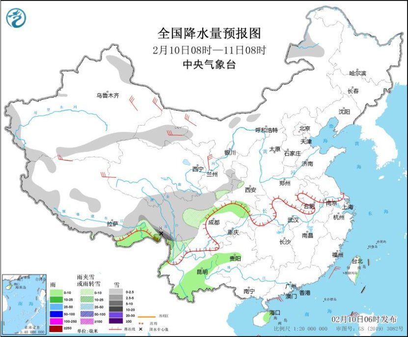 新冷空气影响我国 中东部将有雨雪天气南方伴有春雷