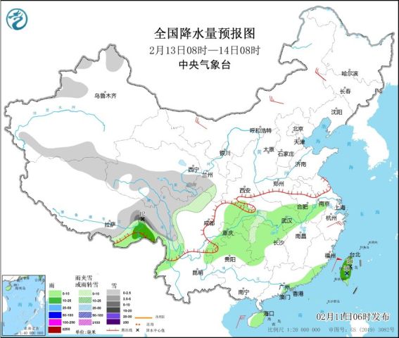 中东部地区有大风降温 东北地区及西藏东部有较强雨雪