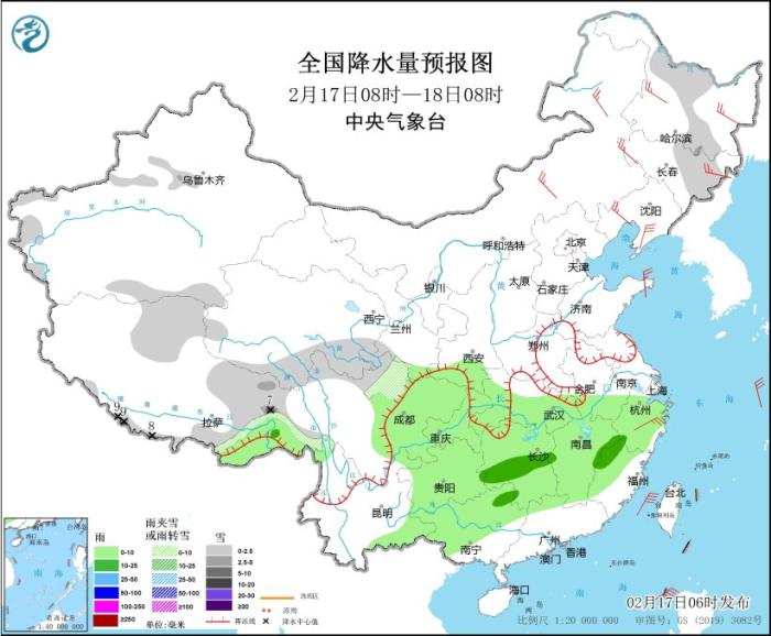 冷空气继续影响中东部地区 西南地区东部至长江中下游地区多阴雨